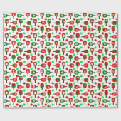 Kerstmis met Pickleball Red Green Paddles Balls X- Cadeaupapier (Vlak)