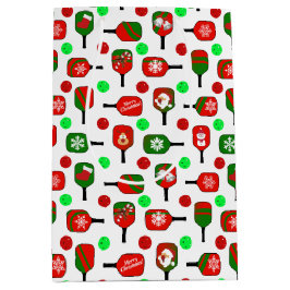 Kerstmis met Pickleball Red Green Paddles Balls X- Medium Cadeauzakje