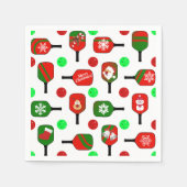 Kerstmis met Pickleball Red Green Paddles Balls X- Servet (Voorkant)