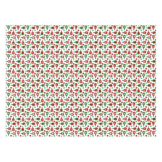 Kerstmis met Pickleball Red Green Paddles Balls X- Tafelkleed (Voorkant (Horizontaal))