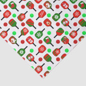 Kerstmis met Pickleball Red Green Paddles Balls X- Tissuepapier (Detail)