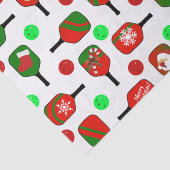 Kerstmis met Pickleball Red Green Paddles Balls X- Tissuepapier (Detail)