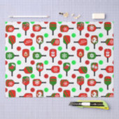 Kerstmis met Pickleball Red Green Paddles Balls X- Tissuepapier (Craft)