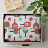 Kerstmis met Pickleball Red Green Paddles Balls X- Tissuepapier (Geschenk)