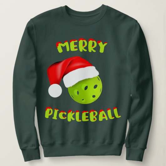 Kerstmis met Pickleball Santa Hat Pickleball Playe Trui (Design voorkant)