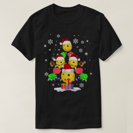 Kerstmis met pickleball - Santa Pickleball Xmas Li T-shirt (Design voorkant)