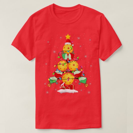 Kerstmis met pickleball - Santa Pickleball Xmas Li T-shirt (Design voorkant)