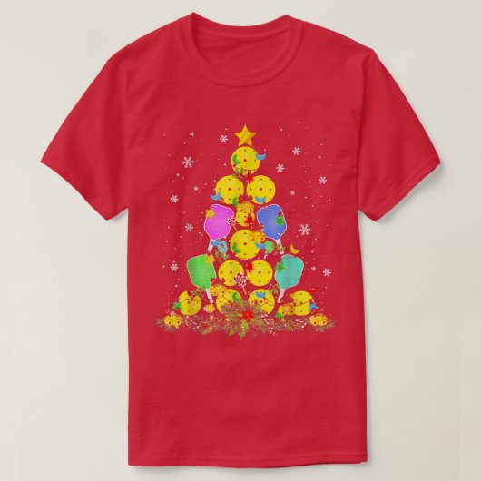 Kerstmis met Pickleball T-shirt (Design voorkant)