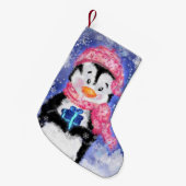 Kerstmis met pinguïn kleine kerstsok (Voorkant (Hangend))
