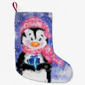 Kerstmis met pinguïn kleine kerstsok (Voorkant)