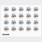 Kerstmis met Pinguïn van Ons Allen Ronde Sticker (Vel)