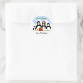 Kerstmis met Pinguïn van Ons Allen Ronde Sticker (Tas)