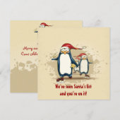 Kerstmis met pinguïns kerstfeest kaart (Voorkant / Achterkant)