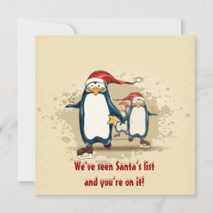 Kerstmis met pinguïns kerstfeest kaart
