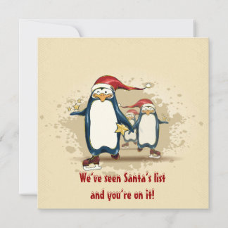 Kerstmis met pinguïns kerstfeest kaart
