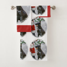 Kerstmis met platte coating bad handdoek