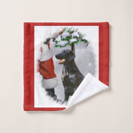 Kerstmis met platte coating bad handdoek (Wasdoekje)