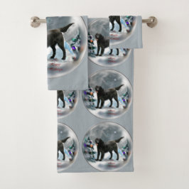 Kerstmis met platte coating bad handdoek