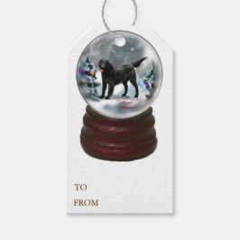 Kerstmis met platte coating cadeaulabel