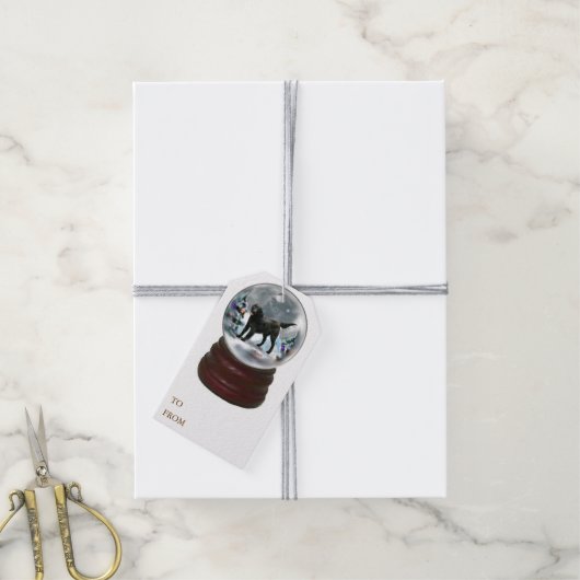 Kerstmis met platte coating cadeaulabel (Met Touw)