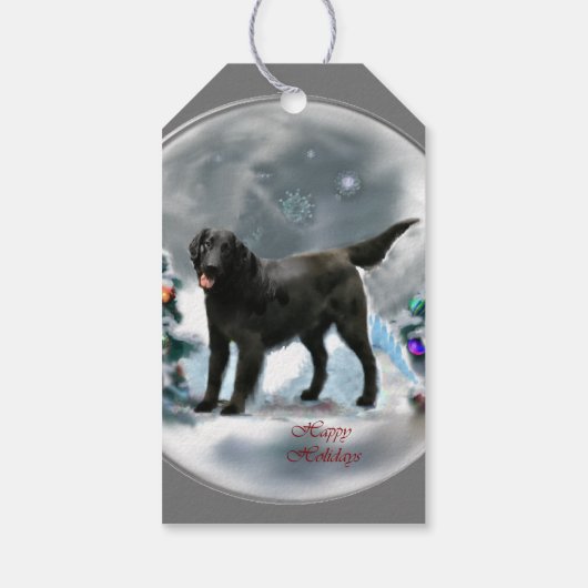 Kerstmis met platte coating cadeaulabel (Achterkant)