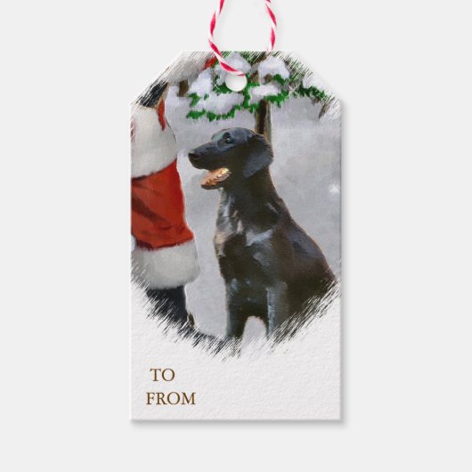 Kerstmis met platte coating cadeaulabel (Voorkant)