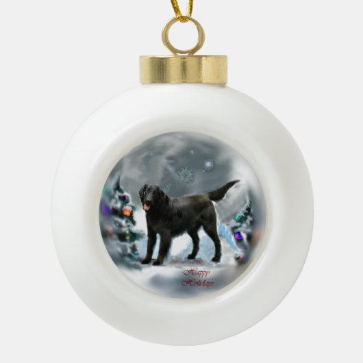 Kerstmis met platte coating keramische bal ornament (Voorkant)