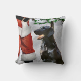 Kerstmis met platte coating kussen