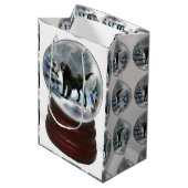 Kerstmis met platte coating medium cadeauzakje (Voorkant Gekanteld)