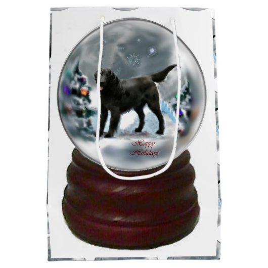 Kerstmis met platte coating medium cadeauzakje (Achterkant)