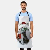 Kerstmis met platte coating met wederkerige kerstm schort (Gedragen)