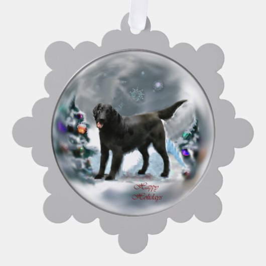 Kerstmis met platte coating ornament kaart (Voorkant)