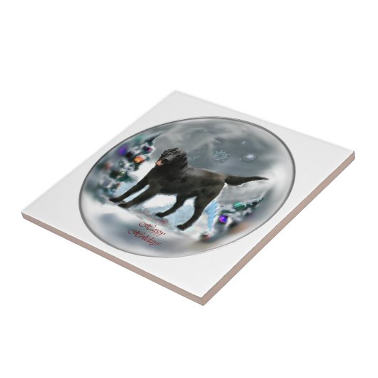 Kerstmis met platte coating tegeltje (Zijkant)