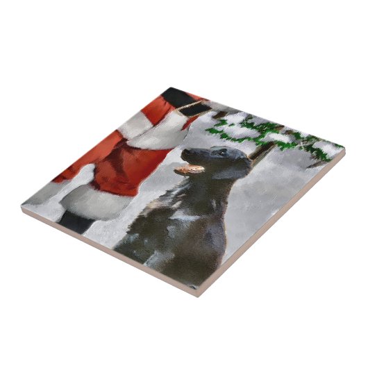 Kerstmis met platte coating tegeltje (Zijkant)