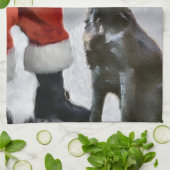 Kerstmis met platte coating theedoek (Gevouwen)