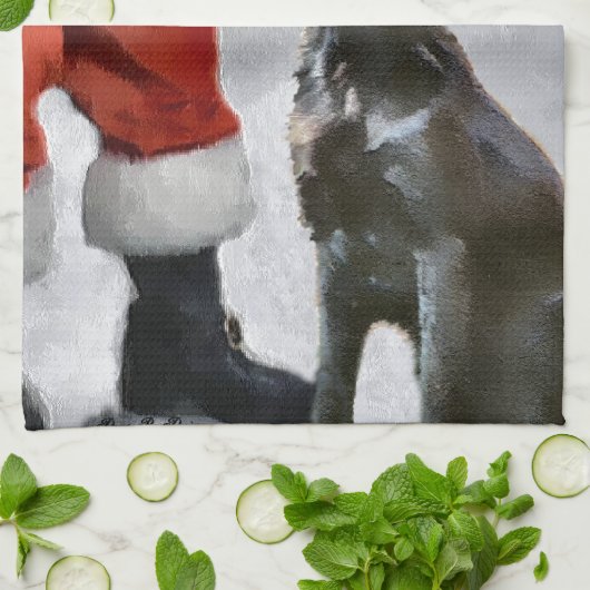 Kerstmis met platte coating theedoek (Gevouwen)