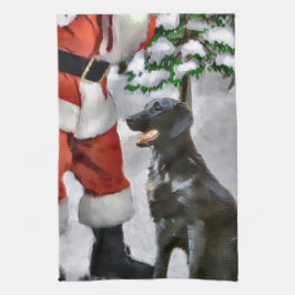 Kerstmis met platte coating theedoek