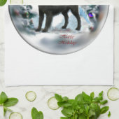 Kerstmis met platte coating theedoek (Gevouwen)