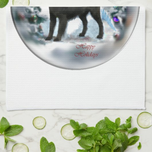 Kerstmis met platte coating theedoek (Gevouwen)