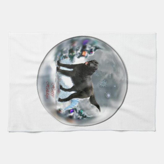 Kerstmis met platte coating theedoek (Horizontaal)