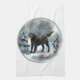 Kerstmis met platte coating theedoek