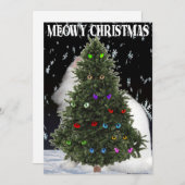 Kerstmis met poes feestdagenkaart (Voorkant / Achterkant)