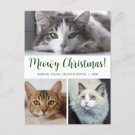 Kerstmis met poezen 3 foto feestdagenkaart