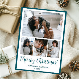 Kerstmis met poezen 4 foto's feestdagenkaart