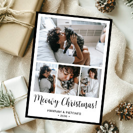 Kerstmis met poezen 4 foto's feestdagenkaart