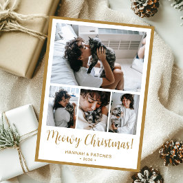 Kerstmis met poezen 4 foto's feestdagenkaart