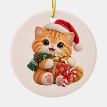 Kerstmis met poezen Cute Kitten Keramische Versier