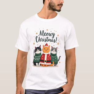 Kerstmis met poezen Grappige kat Kerst Vakantie Xm T-shirt