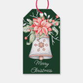 Kerstmis met poinsettia cadeaulabel (Voorkant)