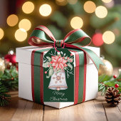 Kerstmis met poinsettia cadeaulabel